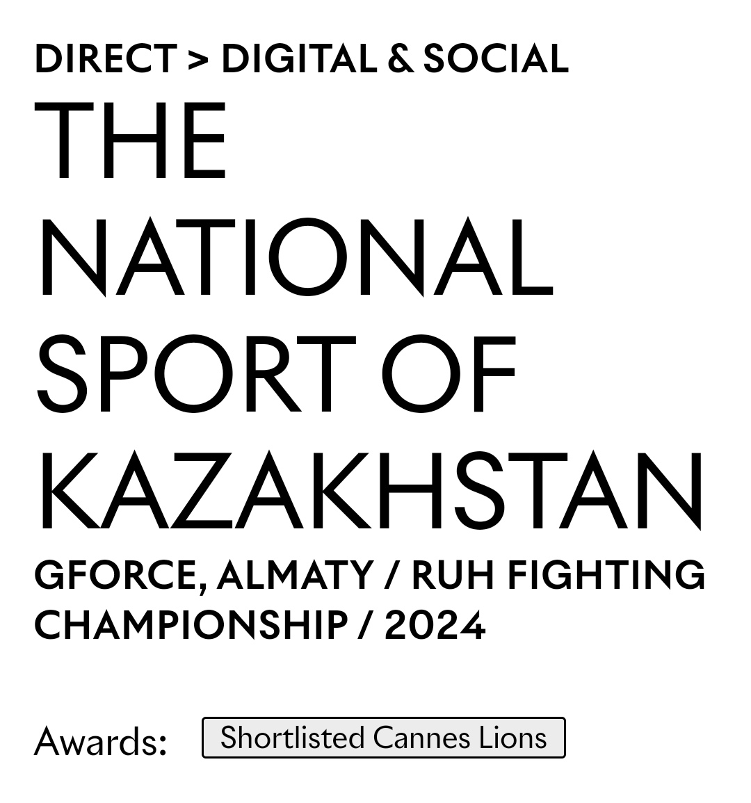 Askhatus's tweet photo. Кейс The National Sport of Kazakhstan от GForce Grey  вошел в шортлисты двух категорий Международного Фестиваля Креативности Каннские Львы 2024 Cannes Lions International Festival of Creativity :
- Direct: Digital &amp; Social
- Social &amp; Influencer: Excellence in Social &amp; Influencer. https://t.co/LSpKesM4Kc