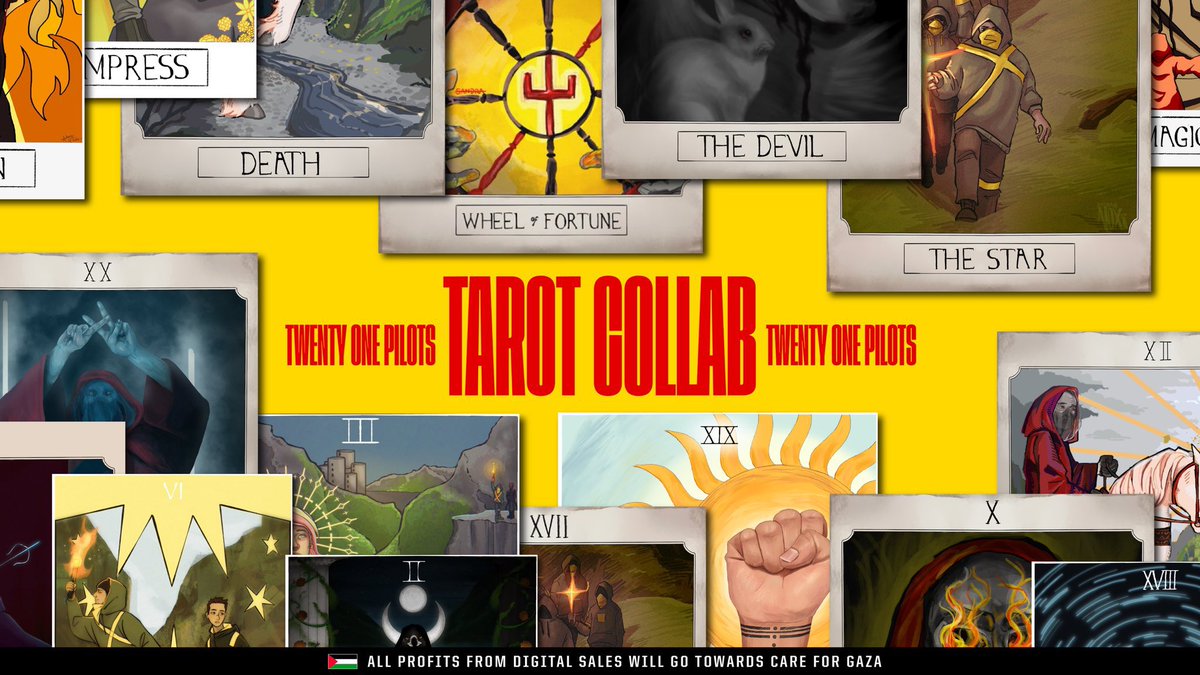 #toptarotproject
all 22 major arcana cards have been reimagined with top lore by 22 incredibly talented #cliqueartists!
the full set will be available to Digitally purchase where 100% of profits will be donated to <a href="/CareForGaza/">Care For Gaza</a> to aid displaced palestinian families 🇵🇸
info in 🧵