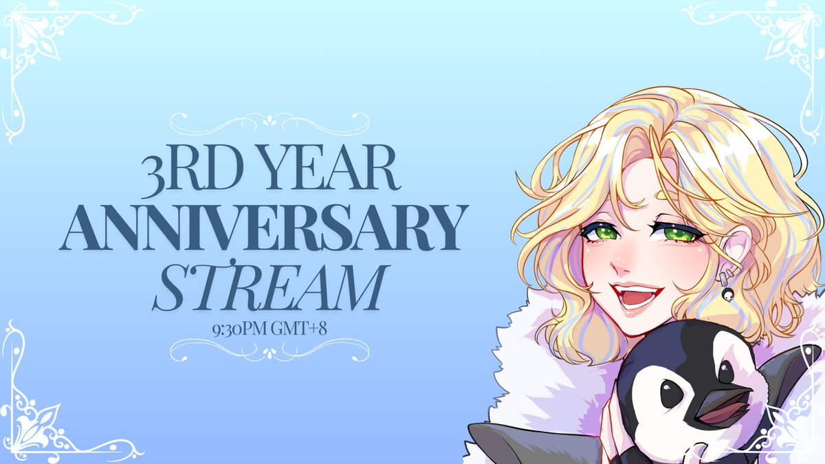 🔴LIVE NOW🔴

It has been 3 years we have been together and I wanna celebrate tonight with you guys!! Hope to see you all there ✨ 

twitch.tv/kori_penguin 

#Vtuber #VtuberUprising #PHVtuber #ENVtuber