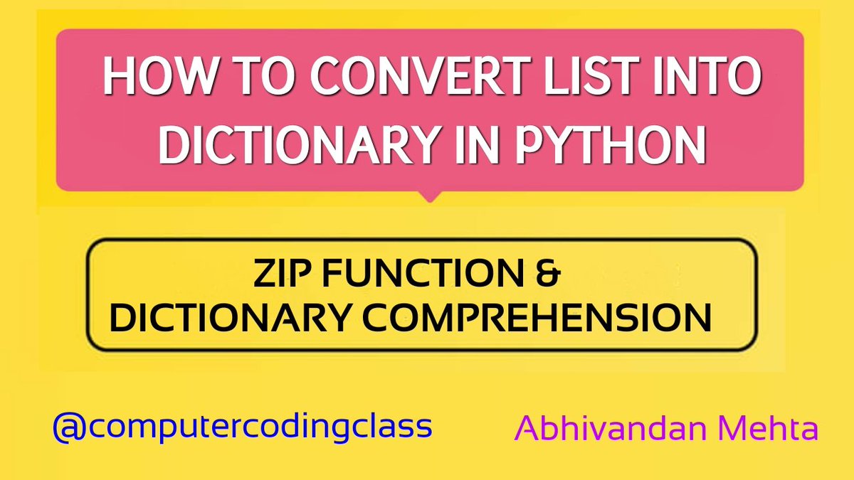 coding_computer's tweet image. youtu.be/D40awXGq54c
How to Convert List into Dictionary in Python | Python Dictionary Comprehension | Zip Method Python.
#python #CodingJourney #programminghelp #programming #onlinetutoring #Onlineclass