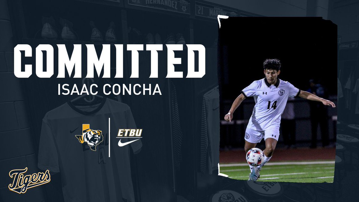 And continuing with our 2024 incoming class, 

Let’s welcome Isaac Concha from Mansfield, Texas to ETBU Soccer.  Looking forward to having Isaac join our outside backs this fall.  

Great day to be a Tiger and Can’t wait to see the guys compete this fall. 

#OurGiftHisGlory