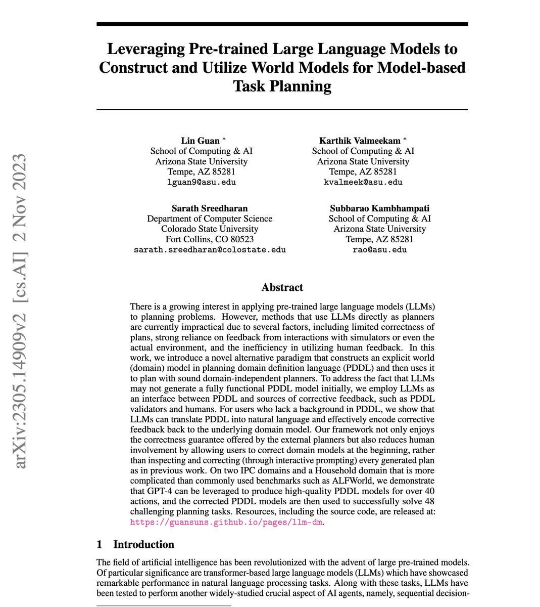 rao2z's tweet image. [The skinny on LLMs as World Models for planning:] Despite some early hallucinations to the contrary, it was clear by last year that LLMs can&apos;t be used directly as robust world models. They can however be leveraged in sane ways to get world models. 

In an #ICML2023 KLR workshop…