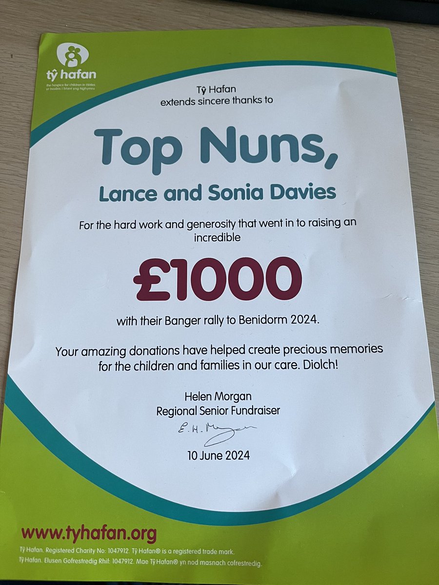 Thank you from the team over at <a href="/tyhafan/">Tŷ Hafan Children's Hospice</a> .. it’s been great supporting you guys :) thank you