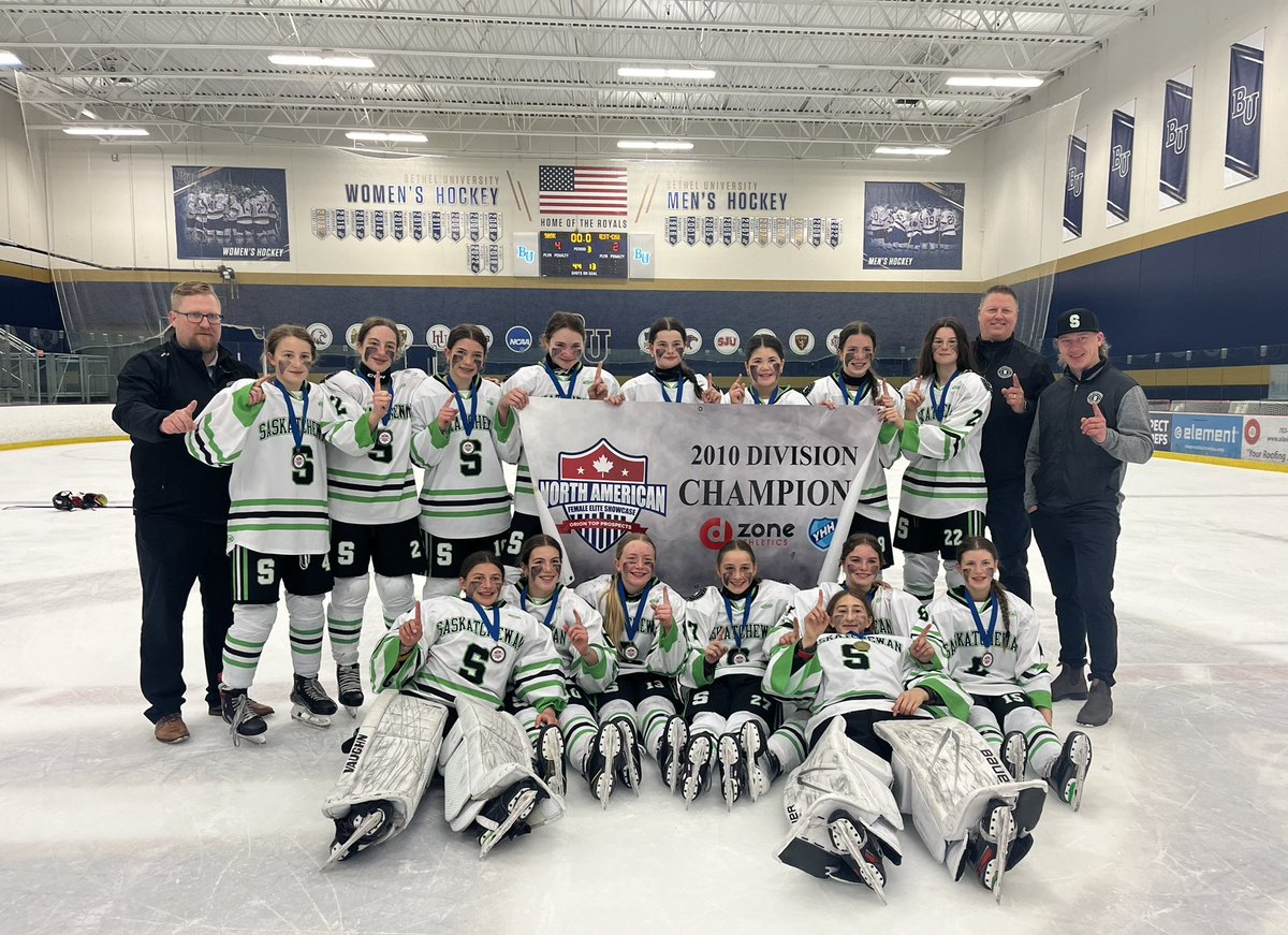 2010 <a href="/team_sask/">Team Sask</a> go undefeated at the North American Female Elite Showcase.  Winning the championship game 4-2 over Westcan BC. <a href="/FemaleNorth/">North American Female Elite Showcase</a>