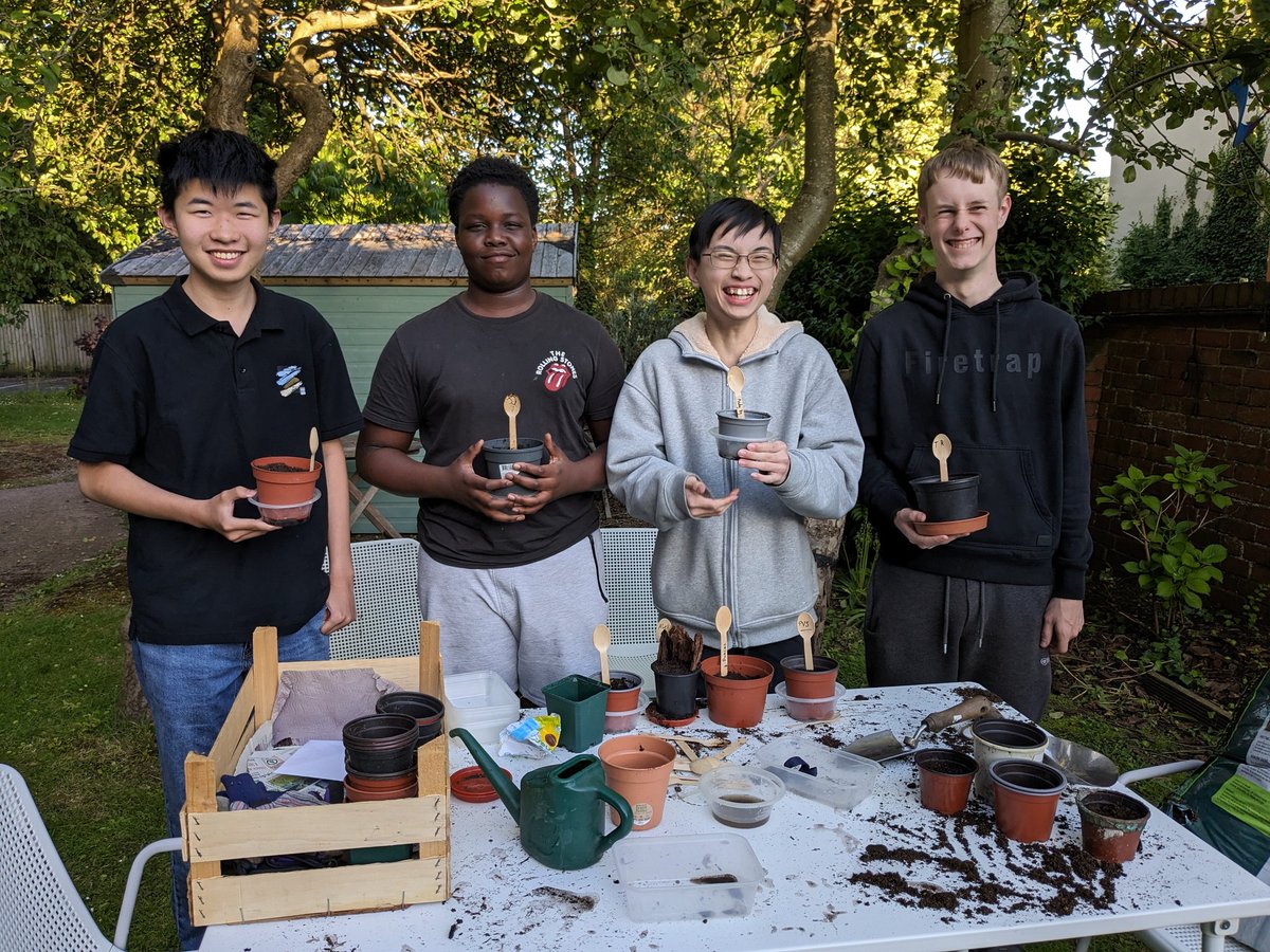 A little late in the season (but we're still waiting for the season to arrive...) for New House Year 9 and 10 boys to plant up sunflower seeds. So will get a headstart in their dorms and plant out in the last week of term. See what we get in September...