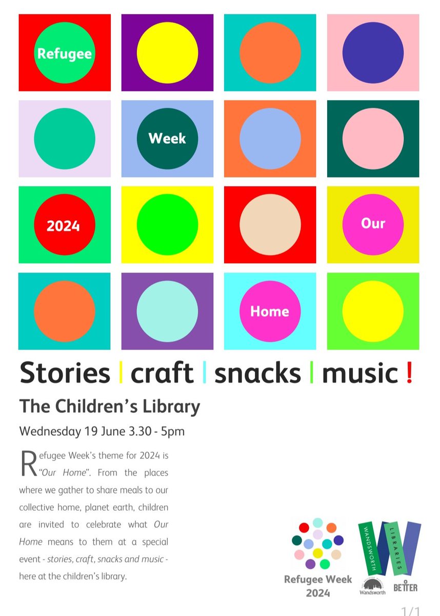 Im_Negomi's tweet image. On Wednesday (19th) for #RefugeeWeek , #BalhamLibrary has a craft, songs &amp;amp; stories afternoon!
@WWRefugees @Better_Balham @wandsworthlibs
