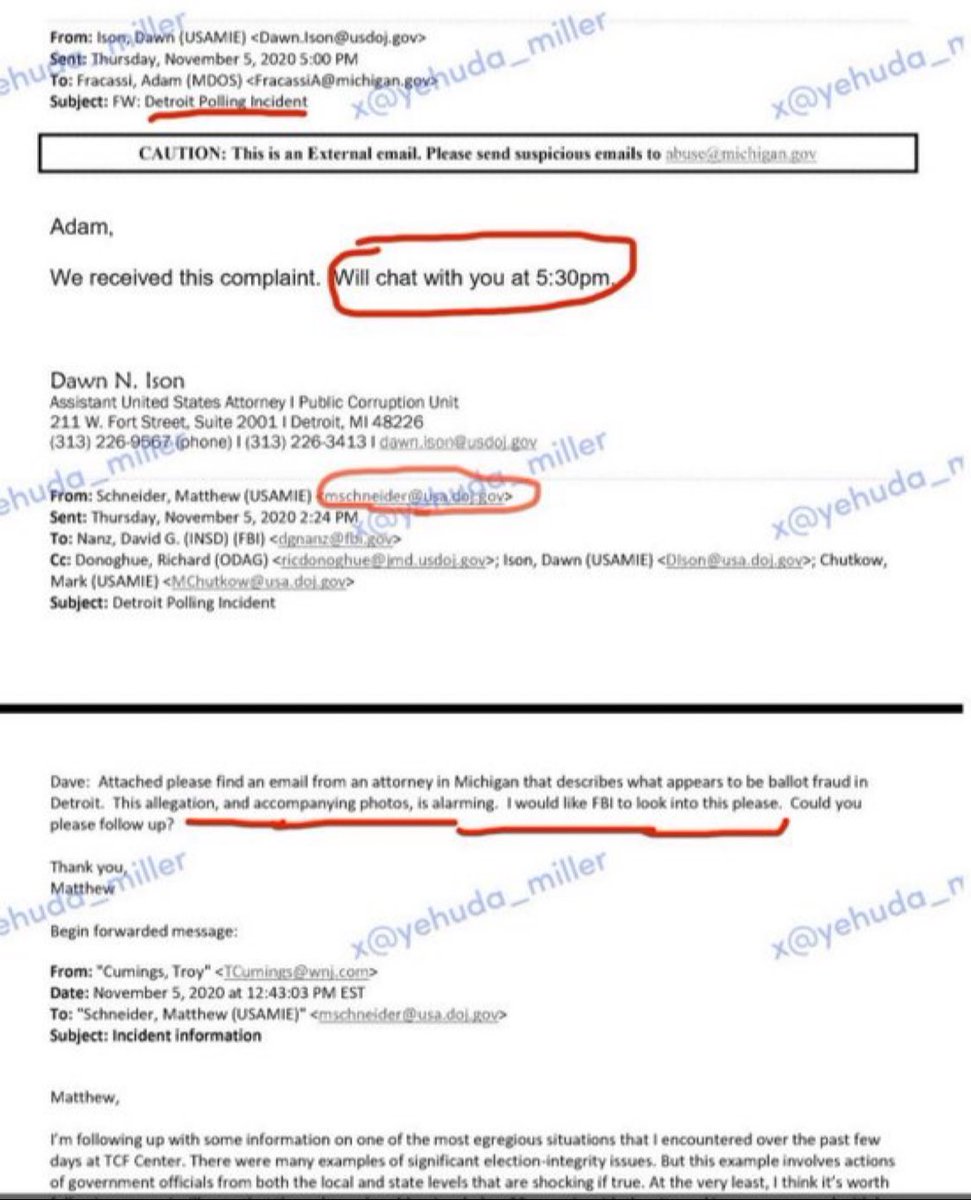 Real_RobN's tweet photo. And here is, 

the greatest cover up in U.S. election history, 

🚨🚨FREEDOM OF INFORMATION ACT released by @yehuda_miller CONFIRMS:

The FBI and the DOJ uncovered a massive 2020 election ballot fraud operation across the State of Michigan and covered it up.

+100,000 mail in ballot applications cast, falsified at Gov. Gretchen Whitbag’s own election headquarters,

“These are absentee ballots, MAIL IN BALLOTS they cannot be in sequenced, 2232 cannot have 2233 next to it. Because they are mailed in they come in all different numbers.”

No dates, all from the same downtown Detroit, signatures all alike, no date stamped, none were in the system. They were all being entered manually.

“I am following up with some information on one of the most egregious situations that I encountered. There are many examples of significant election integrity issues, but this example involves actions of government officials from both the local and state levels that are shocking.”

Dawn N. Ison
Department of Justice Assistant U.S. Attorney | public corruption unit, 

“We received this complaint.”

And the criminals covered it up by passing it back to the criminals @GovWhitmer  @MIAttyGen and @JocelynBenson who happens to be running it,