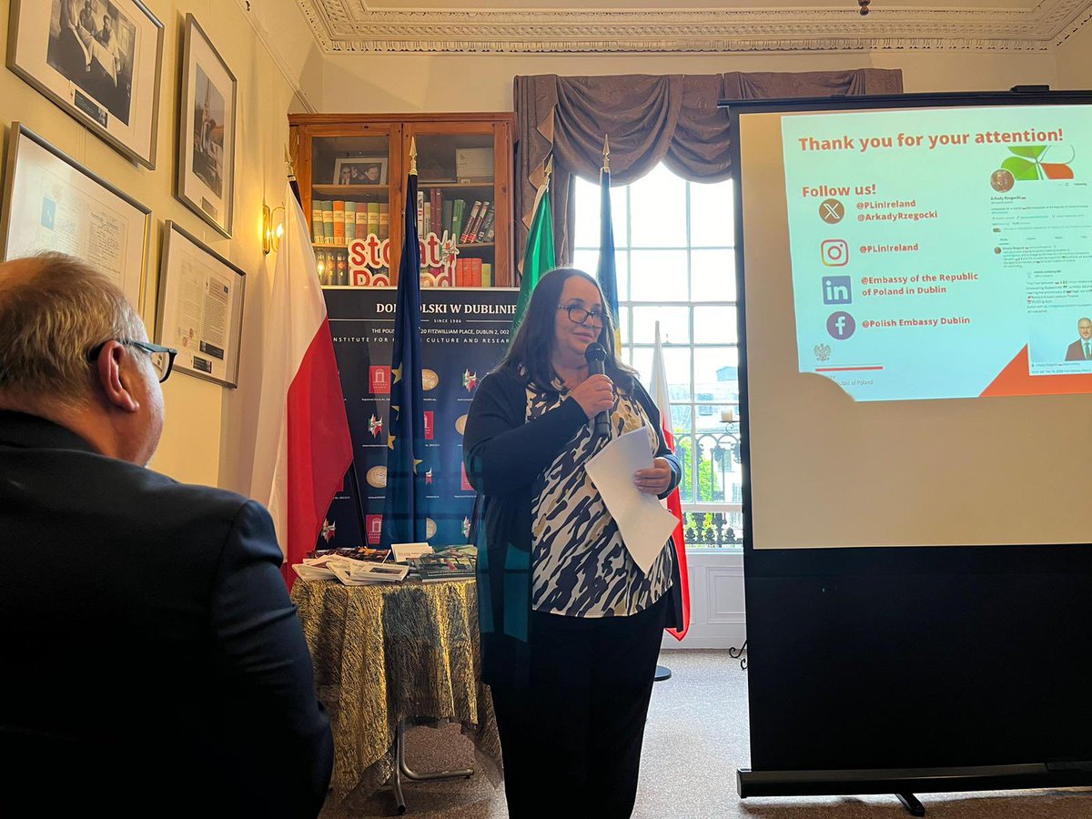 ArkadyRzegocki's tweet photo. A most insightful seminar &amp; exhibition at the #PolishHouse today in Dublin. Thank you to all organisers &amp; participants incl. my friend @GeraskoLarysa 
Fantastic to learn more about Constance Markievicz’s 🇵🇱Polish citizenship and much more about 🇵🇱🇮🇪🇺🇦 links! #dublin #markievicz https://t.co/KnocQ9nTR8