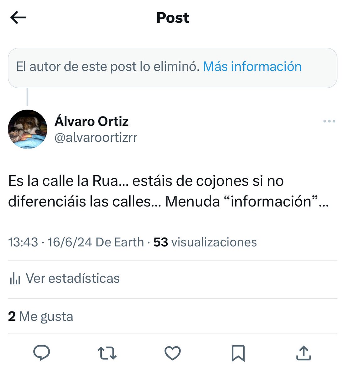 La <a href="/LaGacetaSA/">La Gaceta de Salamanca</a> prefiere eliminar un post antes que reconocer una cagada… Gran medio de #desinformacion