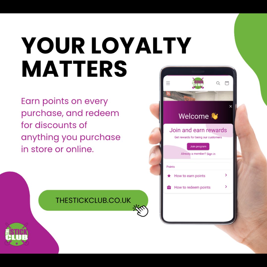 Collect Reward Points with us.
Become a customer of ours and you can earn points and then get money off. What more could you want? #hockeylife #trybeforeyoubuy #performancehockey #rewards #moneyoff #hockeyfamily #hockeyplayer #hockeygoalkeeper