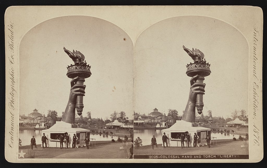 BigGunsPhoto's tweet image. Colossal hand and torch "Liberty"

Photograph shows the torch and part of the arm of the Statue of Liberty, on display at the 1876 Centennial Exhibition in Philadelphia. 

Created / Published
Philada. : Centennial Photographic Co., c1876.
