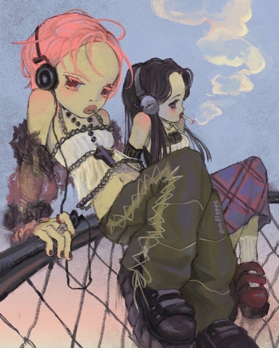 Redrawn an illustration of <a href="/_om3lette/">om3lette</a> ❤️❤️❤️

#art #drawing #y2k #doodle #digital #digitalart #fashion #fitspo #fits  #color #dtiys #2000s #retro #illustrationart #illustration #y2kcore #girls #smoking #90s #絵を描く #アート #イラスト