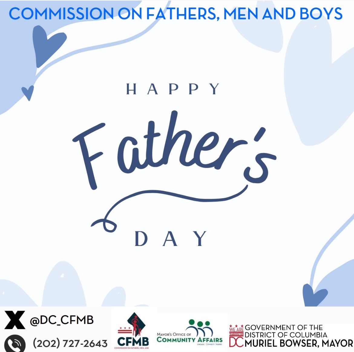Happy Father’s Day to Dads and father figures across the District. Your commitment and contributions to your family and community are appreciated.