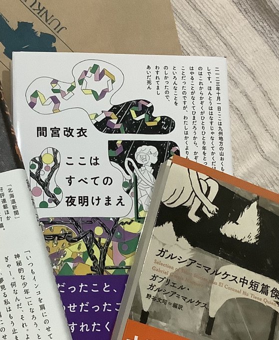間宮改衣『ここはすべての夜明けまえ』読了。
今の私が今の心で読めてよかった、と思いました。
会えて、読めて、とても嬉しい。
こういう、必要な時に必要なものと出会える時ってのが、生きてるとたまにある。(たまに、ってかなり高い頻度だよな)
生きて本を読めるのって、イイナと思いました。 