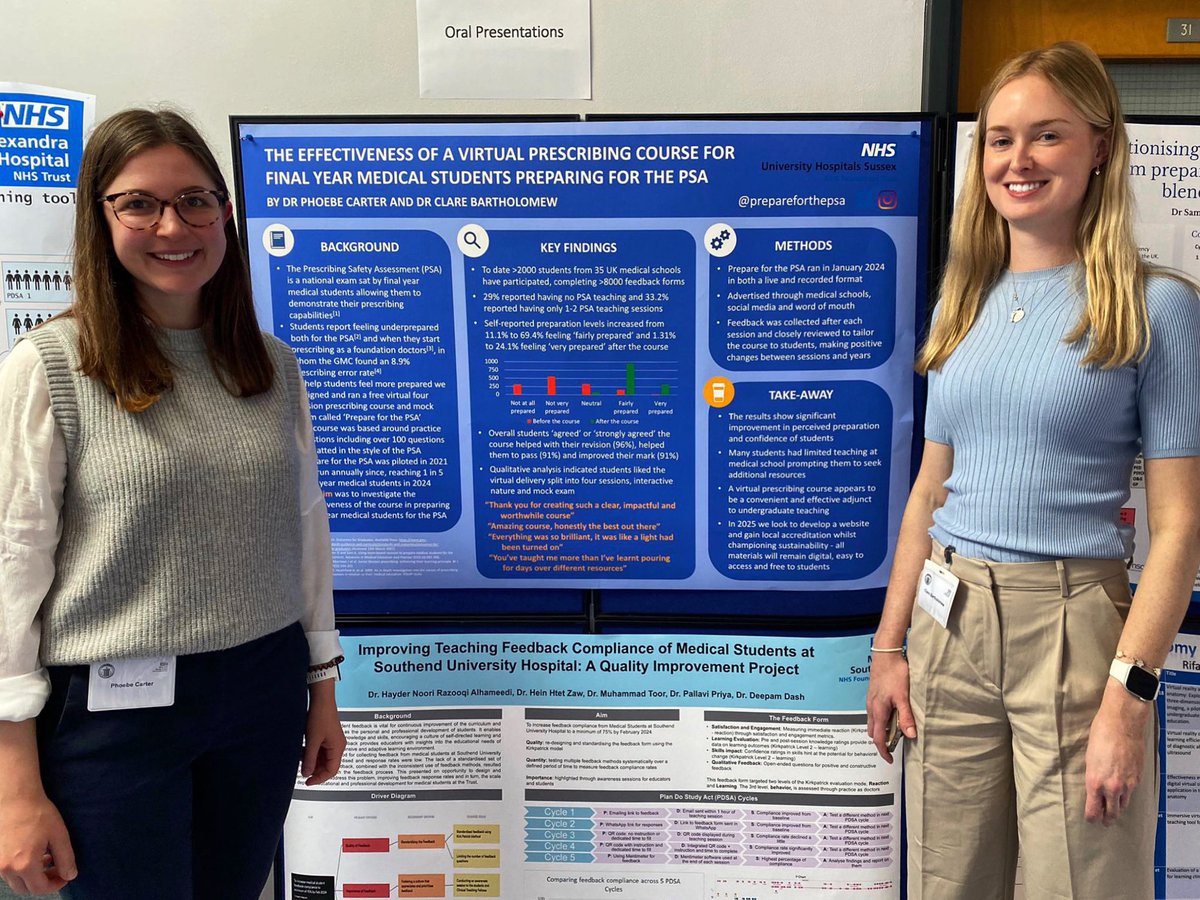 Great to present our findings from Prepare for the PSA at the National Innovation in Medical Education Conference. This year we reached 1 in 5 final year medical students from across the UK. Looking forward to redelivery in 2025! #prepareforthepsa