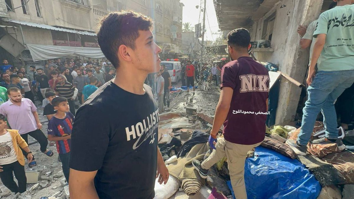 QudsNen's tweet photo. Seven Palestinians were reportedly killed in Israeli airstrikes on a residential complex in the Al-Bureij refugee camp, with women and children among the casualties. https://t.co/oWzA1TdOBa