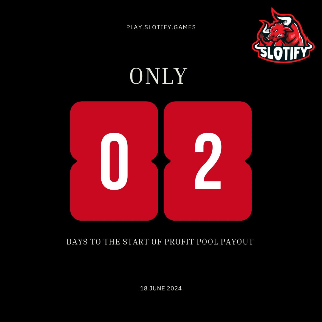 SlotifyOfficial's tweet photo. We’re TWO DAYS AWAY from the start of the Slotify Profit Pool Payouts! 

Every day, 20% of Slotify’s $USDT profit will top up the Profit Pool, which then releases 6% daily; with 3% based on your profit pool shares and 3% on your daily $SLOT rolling.

Start playing, start earning! https://t.co/GzZZLPSRLk