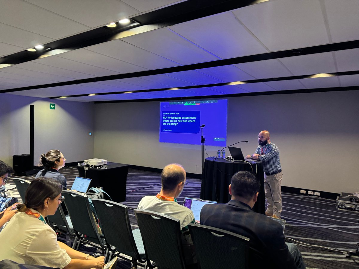 lxnlp's tweet image. 🎉 Huge thanks to Mariano for his amazing talk at the Latinx in AI Workshop at #NAACL2024! Your insights on NLP for language assessment are truly inspiring. Join us for more great sessions happening now! 🌟 @_LXAI #AI #NAACL2024