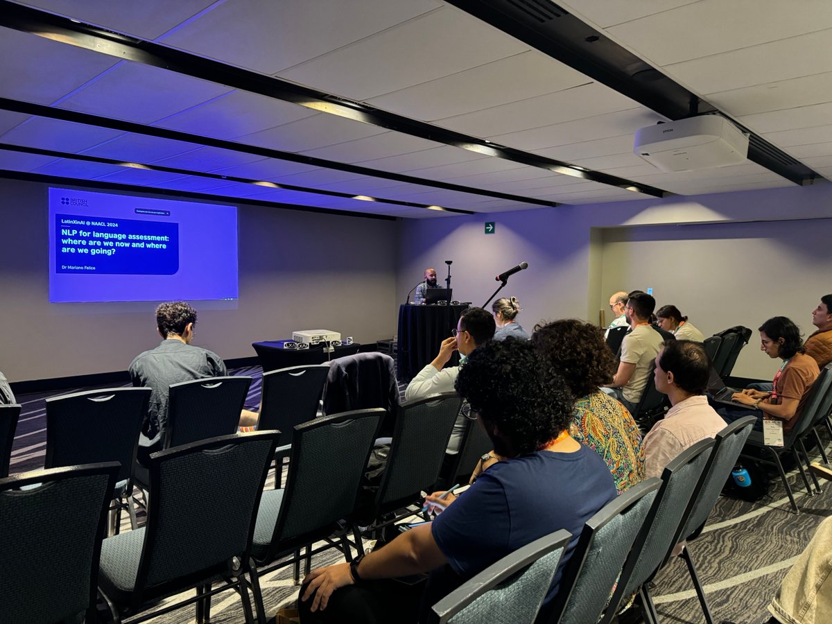 lxnlp's tweet image. 🎉 Huge thanks to Mariano for his amazing talk at the Latinx in AI Workshop at #NAACL2024! Your insights on NLP for language assessment are truly inspiring. Join us for more great sessions happening now! 🌟 @_LXAI #AI #NAACL2024