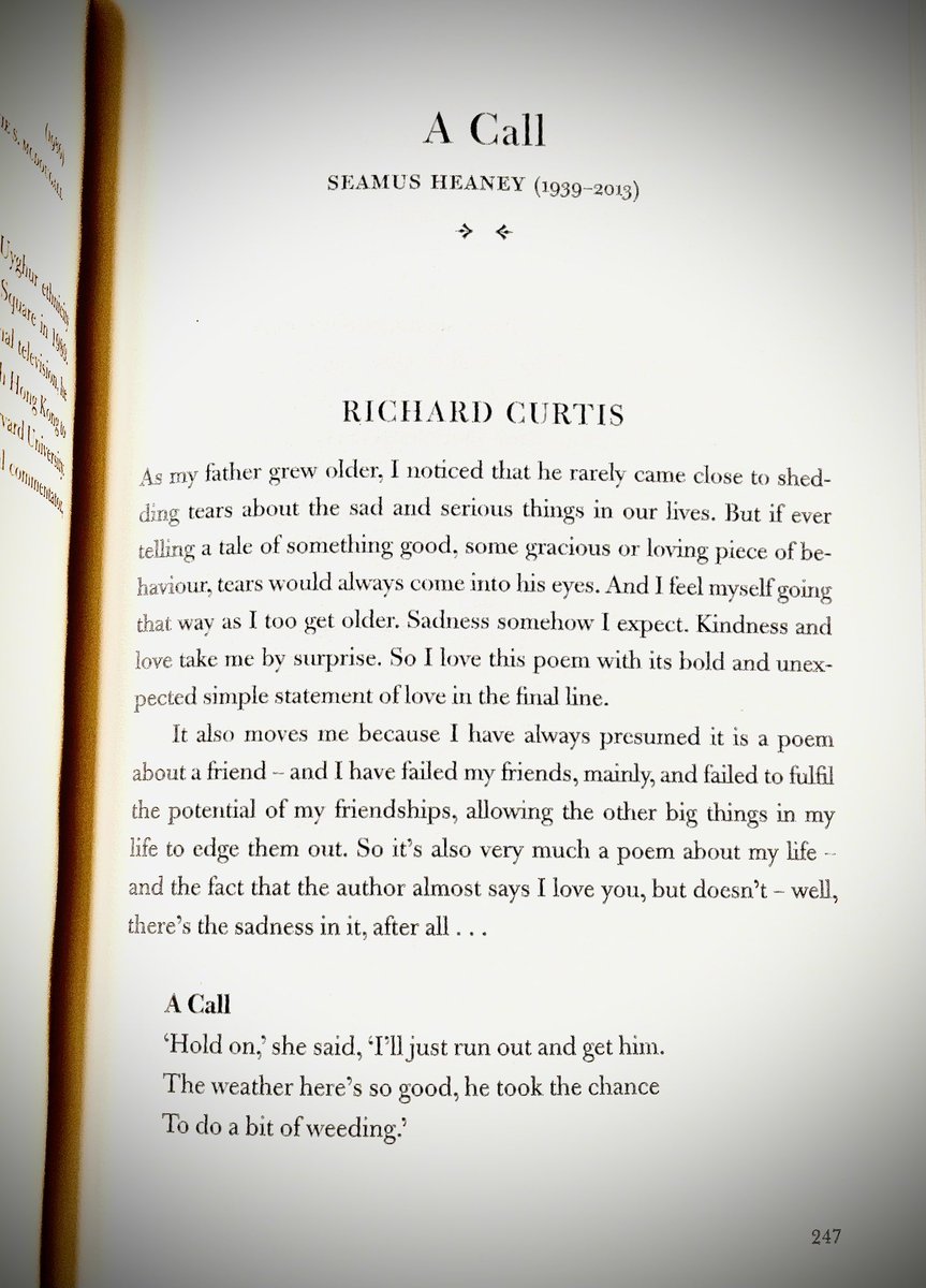 thatbenholden's tweet photo. A Call on Father’s Day: this beautiful poem by Seamus Heaney concerning his dad - introduced movingly by Richard Curtis, with reference to his dad - from the anthology @PoemsMenCry that I edited with my dad... ‘Sadness somehow I expect. Kindness and love take me by surprise.’ https://t.co/YVMP9kYIMO