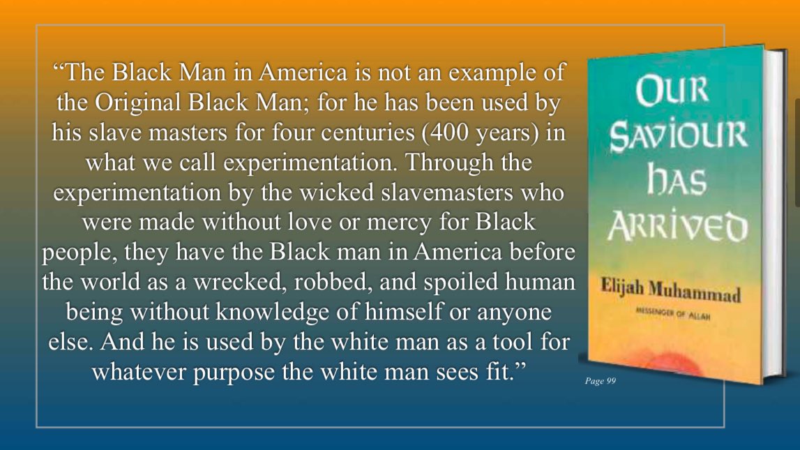 MosqueMaryam's tweet photo. "When we talk about the Black Man in America, we are talking about the "asleep" Black Man. The Original Man is a wide awake Black Man."

@GodDMuhammad #NOISundays https://t.co/jFIaQLq0rj
