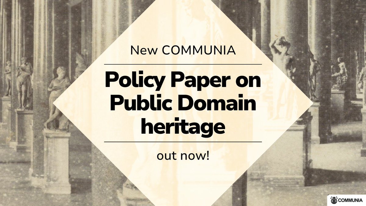 It is unacceptable that a number of EU member states impose restrictions on the use of #culturalheritage that is in the #PublicDomain!

Today, we are releasing our Policy Paper #20, in which we develop a proposal for a right to use Public Domain heritage:
communia-association.org/2024/06/17/new…