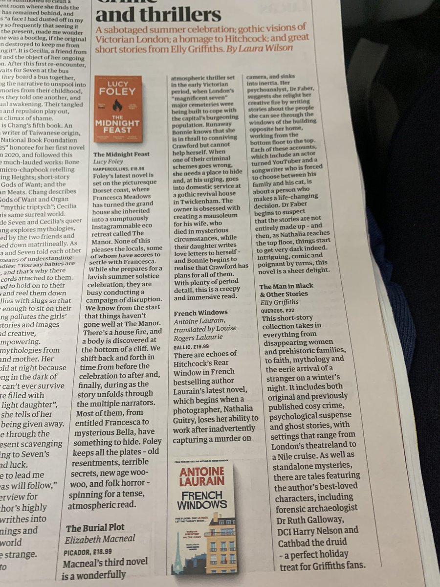 sophieglorita's tweet photo. βIntriguing, comic and poignant by turns, this novel is a sheer delight.β
What a cracking review of #FrenchWindows by Antoine Laurain in The Guardian π https://t.co/oRhpBUn503