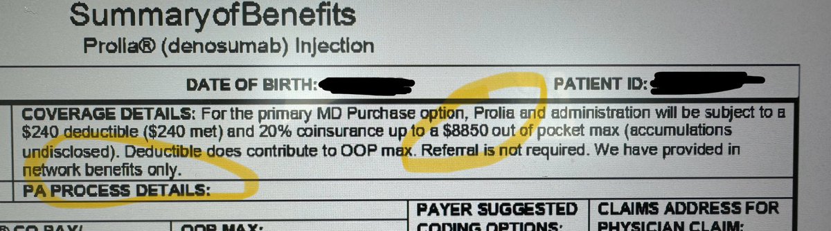 Nenaadvocacy's tweet photo. #Medicare #Disadvantage $8,850 co-insurance for #Prolia #Osteoporosis q 6 months. Good thing only “in-network” benefits were quoted. 😳@SenatorBaldwin @SenRonJohnson @CSROAdvocacy @FDNYchic @WorkBitesNews @BethWaldron @RepRoKhanna @RepGrothman @RepMarkPocan https://t.co/wHaKiLpEHm