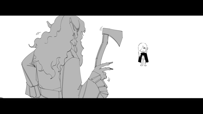 I am glad that I made Ish's preferred weapon to be an axe. It matches her savage and brutish characteristics. A sword? A bit too noble for a Goblin King. 