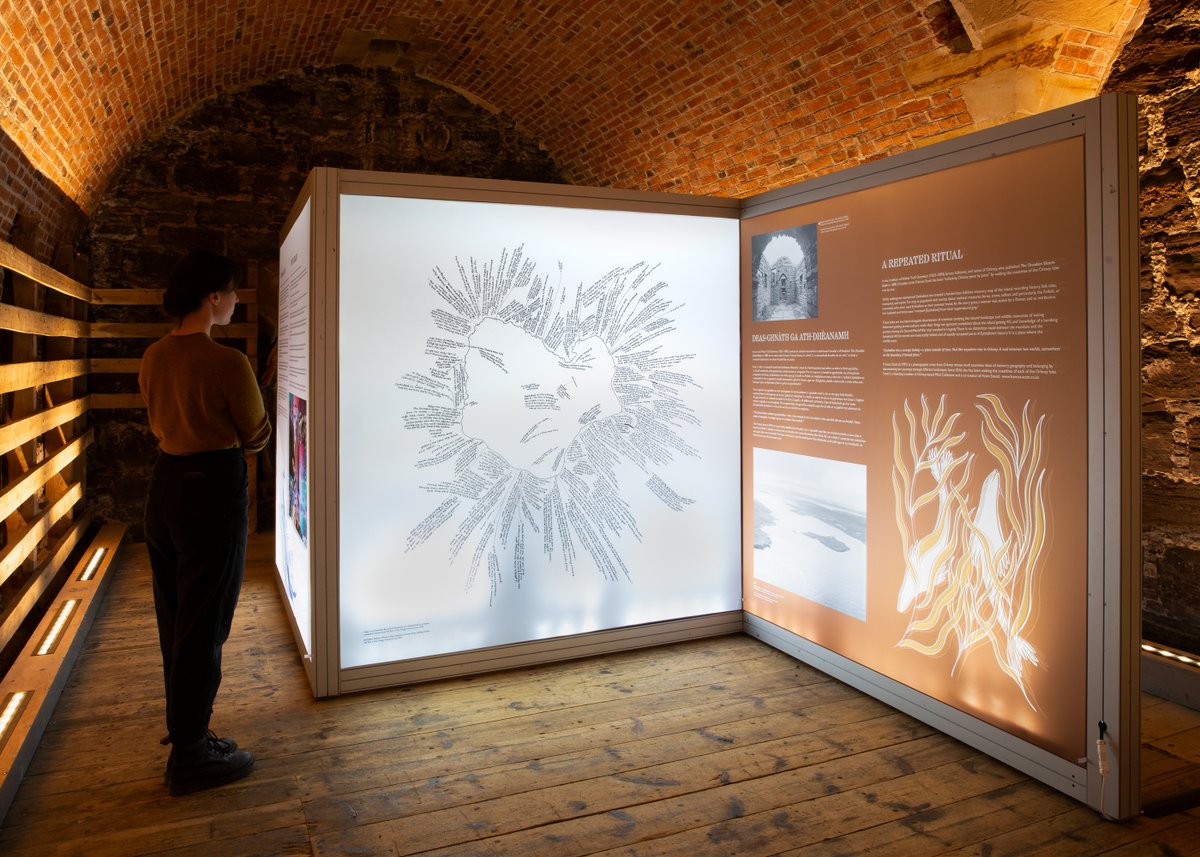 FrancesScott's tweet image. There are still two weeks to visit 'In The Land, Of The People' at Fort George, before it travels to Perth in July. The show focusses on Scottish folklore and includes my handwritten folklore-memory map of the island of Eynhallow. 

Exhibition info here: historicenvironment.scot/visit-a-place/….