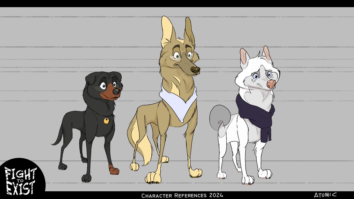 What?!?! Content?! IMPOSSIBLE! 

Welp, artfight is coming up, and I drew a quick reference with the main trio! It’s really fun drawing them after for so long! 🥹