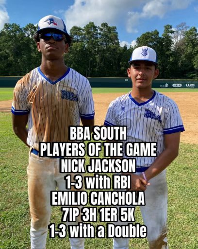⭐️Player of the Game⭐️

BBA South 

Nick Jackson(nick_jackson_42)

And Emilio Canchola (<a href="/Emilio3Canchola/">Emilio Canchola</a>)

Angelton HS |2025| TX
 #2DHitting #uncommitted #2D2025 #Fathersdayslugfest