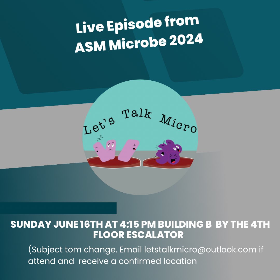 Letstalkmicro1's tweet photo. Stop by if you want to share your experience at #ASMicro and get a sticker!
#microbiology #podcast https://t.co/NvMtirvWsg