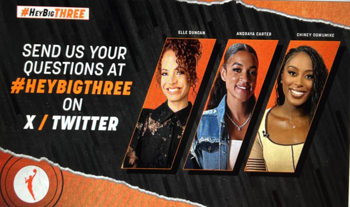espnW's tweet photo. Use the hashtag #heybigthree for a chance to have your questions answered on WNBA Countdown 👀
🍿 2:30 ET on ABC https://t.co/acWmze69eN