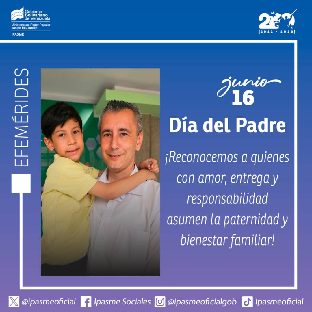 ipasme_tucupita (@ipasm_tucupita) on Twitter photo ¡Feliz día del padre!
Ejemplo de lucha, respeto, paciencia y amor.
Hoy se celebra en cada rincón de Venezuela.
<a href="/nicolasmaduro/">Nicolás Maduro</a>
#nicoeselquefrao
<a href="/_laavanzadora/">Yelitze Santaella</a>
@ipasmeoficialgob
@coromotolugo2024 ¡Feliz día del padre!
Ejemplo de lucha, respeto, paciencia y amor.
Hoy se celebra en cada rincón de Venezuela.
<a href="/nicolasmaduro/">Nicolás Maduro</a>
#nicoeselquefrao
<a href="/_laavanzadora/">Yelitze Santaella</a>
@ipasmeoficialgob
@coromotolugo2024