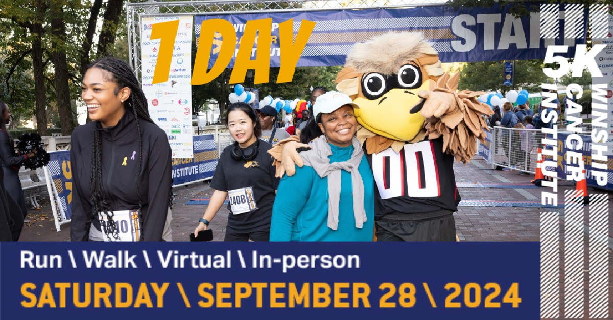 Get ready to lace up your running shoes because registration for Winship 5K is 1️⃣ day away! ➡️Learn more about this year's race: brnw.ch/21wKMfA