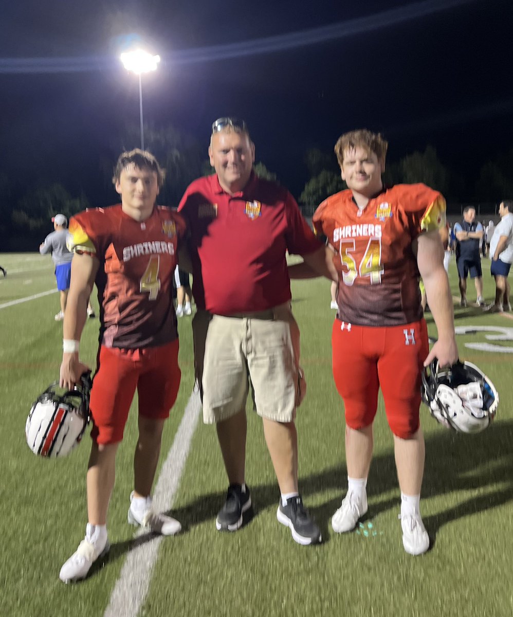 Thank you and congratulations to our crew! Coach Chamberlain with our ‘24 graduates Matt Kelley and Pat Ryan represented in last night’s 46th Shriners Football Classic.