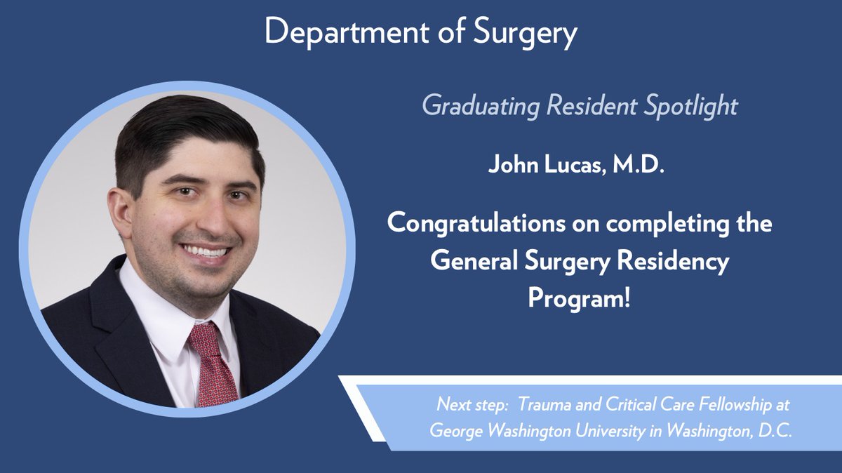 MUSC General Surgery Residency Program (@muscgensurg) on Twitter photo Congratulations to our six graduating PGY5s as they move on to the next stages of their careers!🌟
Dr. Bryce Lambert - Acute Care Surgery Fellowship, <a href="/AtriumHealth/">Atrium Health</a> <a href="/CarolinasSurg/">Carolinas_Dept_of_Surgery</a>
Dr. John Lucas - Acute Care Surgery Fellowship, <a href="/GWSurgery/">GW Surgery</a> Congratulations to our six graduating PGY5s as they move on to the next stages of their careers!🌟
Dr. Bryce Lambert - Acute Care Surgery Fellowship, <a href="/AtriumHealth/">Atrium Health</a> <a href="/CarolinasSurg/">Carolinas_Dept_of_Surgery</a>
Dr. John Lucas - Acute Care Surgery Fellowship, <a href="/GWSurgery/">GW Surgery</a>