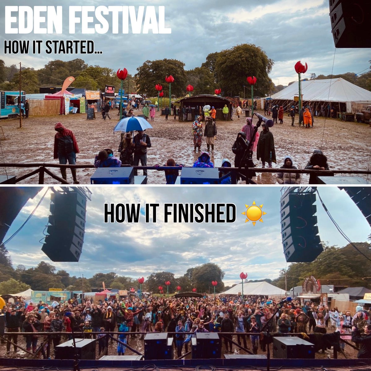 BlazinFiddles's tweet photo. Ah you gotta love a Scottish summer festival 😂

☀️ ☔️ 💨 💃 

Thank you and fair play to @TheEdenFestival goers for giving up the warmth and safety of the beer tent, to come and party with us in the mud yesterday. 

We ♥️ you! https://t.co/gYzrgLhNa9