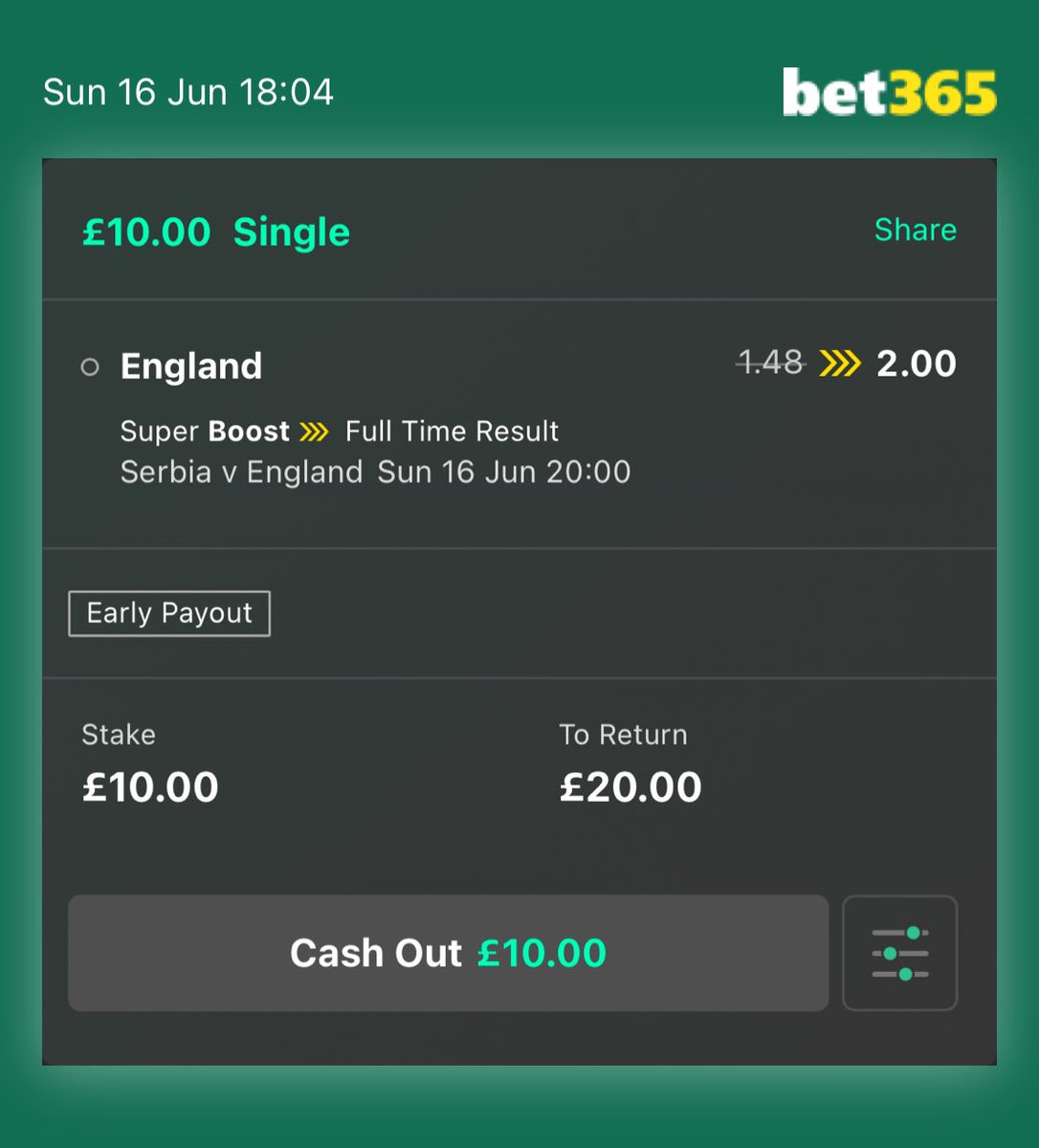 BakersBetClub's tweet photo. 🏴󠁧󠁢󠁥󠁮󠁧󠁿 ENGLAND V SERBIA! 🇷🇸 

On the bet 365 super boost here, same price on William Hill. Limited stakes! 

Who’s on? ❤️ https://t.co/18p5uIHpqY