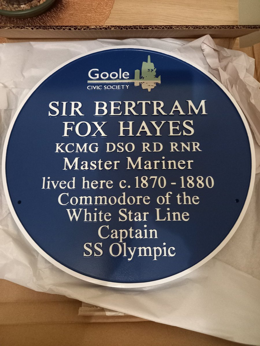 Thank you to all our guests, sponsors and hosts for attending today's Blue Plaque Launch. From Old Goole to sailing the world - Sir Bertram Fox Hayes. Famous Commadore of the White Star Line and Captain of the Olympic during WW1.