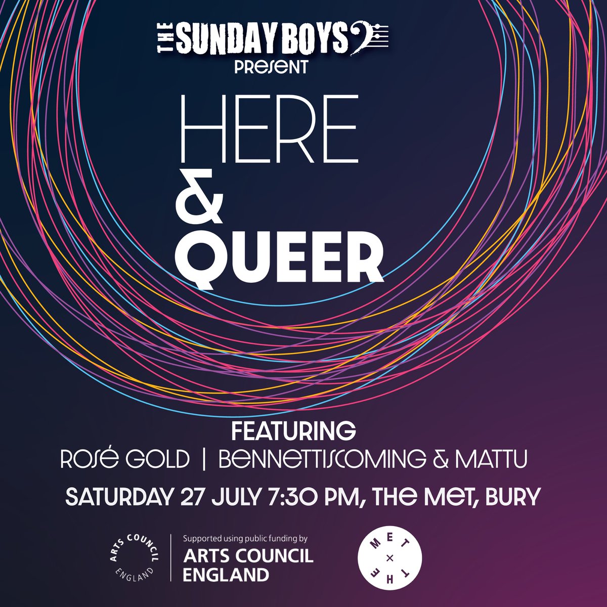The Sunday Boys (@the_sundayboys) on Twitter photo Tickets are on sale for our next gig at The <a href="/themet/">The Met</a>
Unlike anything we've done before, enter the queer club scene with Rosé Gold, <a href="/bennettiscoming/">your #1 underdog</a> & Mattu
🎟️ Get your tickets now - tinyurl.com/5n89cvja
<a href="/ace_national/">Arts Council England</a> <a href="/mbetteridge/">Michael Betteridge</a> Tickets are on sale for our next gig at The <a href="/themet/">The Met</a>
Unlike anything we've done before, enter the queer club scene with Rosé Gold, <a href="/bennettiscoming/">your #1 underdog</a> & Mattu
🎟️ Get your tickets now - tinyurl.com/5n89cvja
<a href="/ace_national/">Arts Council England</a> <a href="/mbetteridge/">Michael Betteridge</a>