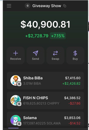 45min to until the big giveaway begins!! The top 3 tokens will get a full project review on the show so be sure to make sure you get yourself there ASAP!! The tokens all go to the community and viewers

SOL ADDRESS is CR1rfXcVAbyBXGcgYUAe6FYfQ8sFzDSdxNvDaJaVWYnF
