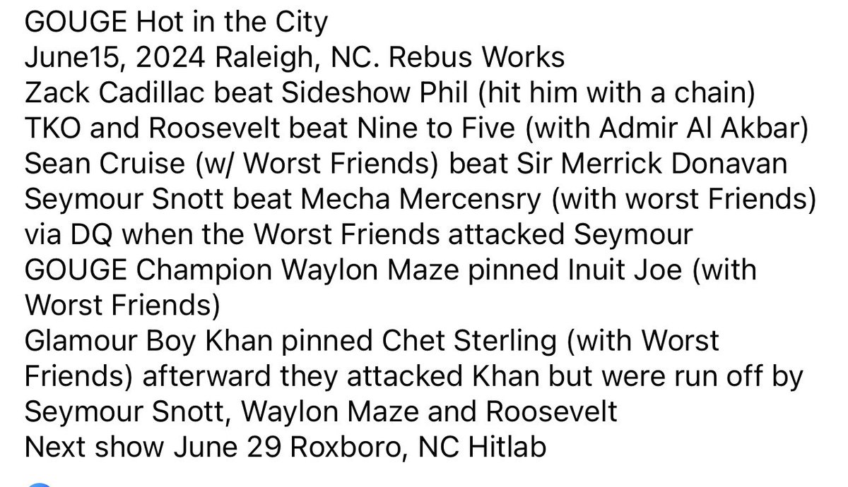 GOUGE Pro Wrestling tweet media