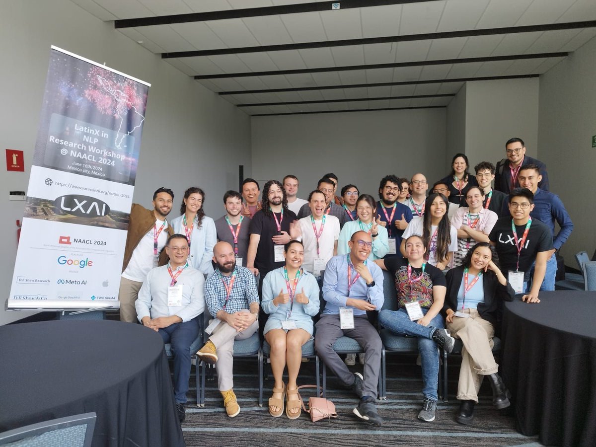 lxnlp's tweet image. 🙏 A big thank you to everyone who participated in the first part of our Latinx in AI Workshop at #NAACL2024! Let's continue driving NLP research in Latin America. Your diversity and inclusion make our AI community stronger! 🌍🙌 @_LXAI #AI 🔬 #research