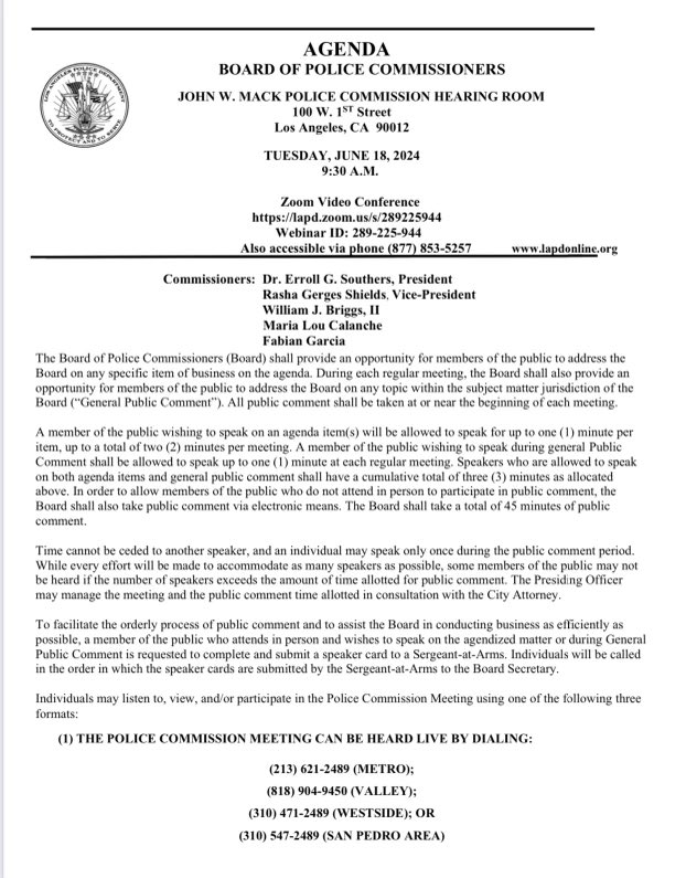 LA POLICE COMMISSION tweet media