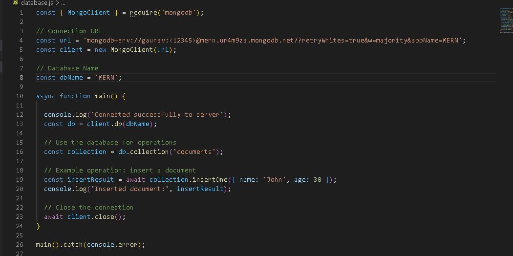 #LSPPDay16 #60DaysOfLearning2024 #LearningWithLeaffrog #LftechnologyToday on 16th day,
I create a database name 'MERN' in mongo db and i got to know how database connectivity works in node js