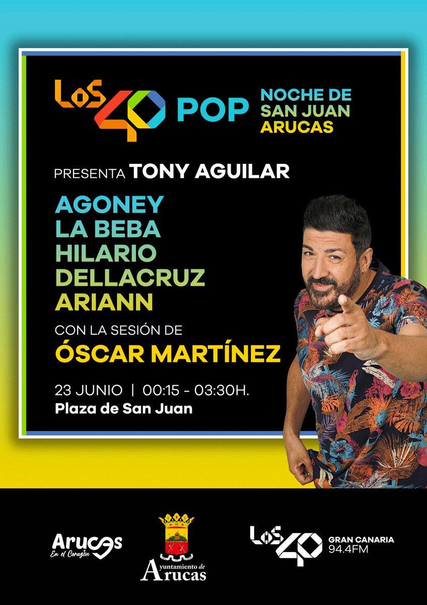 Tony Aguilar (@tonyaguilarofi) on Twitter photo FALTA 1 SEMANA 🔴 Hemos calentado motores para #Los40PopArucas en <a href="/40GlobalShow/">40 Global Show</a> escuchando a los canarios <a href="/Agoney/">Agoney</a> y <a href="/dellacruzmusic/">Dellacruz</a>.
Nos vemos el próximo domingo con <a href="/Los40_Canarias/">LOS40 Canarias</a> 🌴🎶 FALTA 1 SEMANA 🔴 Hemos calentado motores para #Los40PopArucas en <a href="/40GlobalShow/">40 Global Show</a> escuchando a los canarios <a href="/Agoney/">Agoney</a> y <a href="/dellacruzmusic/">Dellacruz</a>.
Nos vemos el próximo domingo con <a href="/Los40_Canarias/">LOS40 Canarias</a> 🌴🎶
