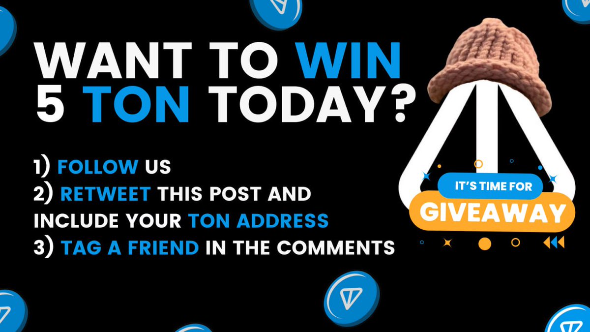 NotWifHat_off's tweet photo. 🎉We're giving away 5 TON to one lucky winner!💰

For participate:

Follow us🐦
Retweet this post and leave your TON address🔁
Tag a friend in comments 👥
Once we hit 50 RT, we'll randomly select 1 to win the 5 TON! 🎁

#NotWifHat #giveaway #airdrop #crypto #memecoin #BullRun2024 https://t.co/IMWuXlAgbS
