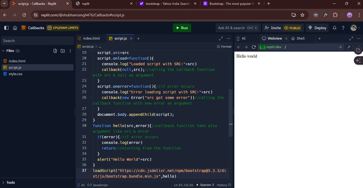 Shubham_806's tweet image. Knowledge of day
Learn about callback function and also handle error by onerror method and also explore onload method in javascript and learn array in #DSA in c++#javascript #callbackfunction